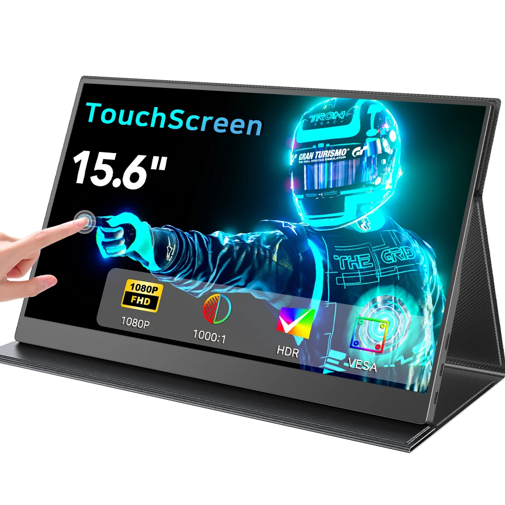 Cdisplay 15.6“ Touch Screen Portable Monitor Matt Screen 1920*1080P for Laptop Second Screen Travel Monitor for Phone Computer