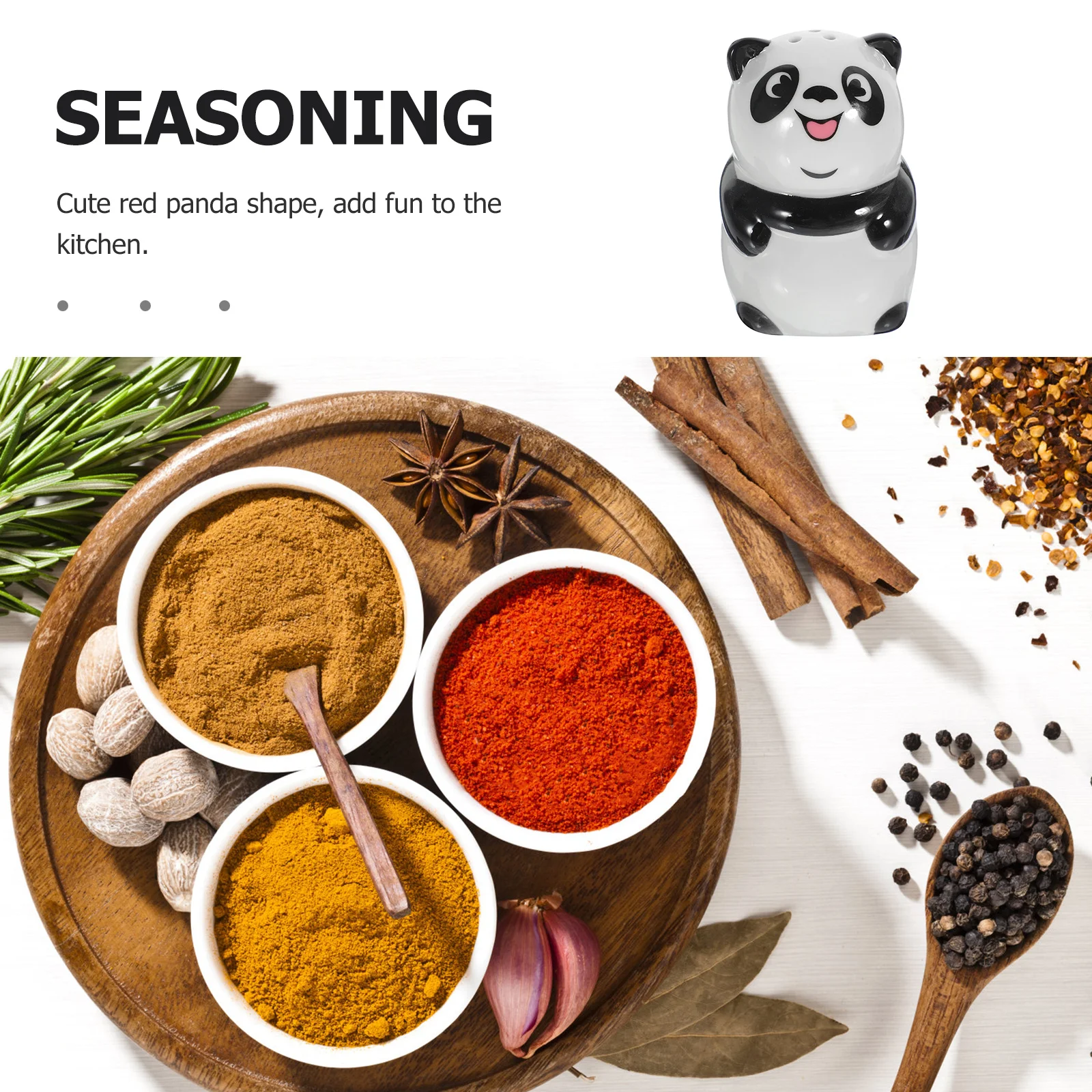 

Panda Shape Ceramic Salt Pepper Shaker Fun Kitchen Seasoning Bottle Multipurpose Spice Jar for Home Restaurant Use Cute