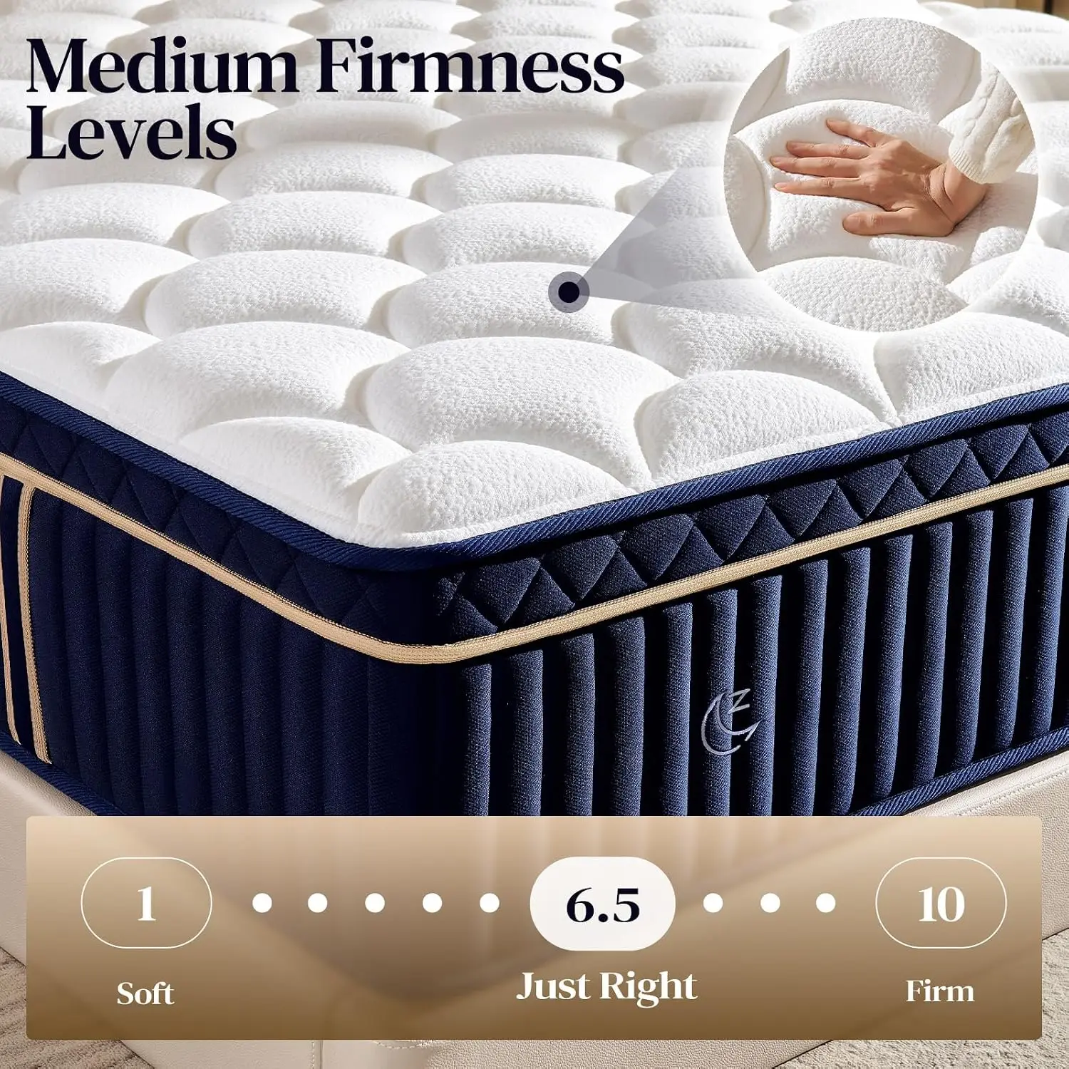 14 Inch King Size Hybrid Mattress in a Box, Medium Firm Memory Foam with Individually Wrapped Pocket Springs, Upgraded Zoned Support, Motion Isolation & Pressure Relief, CertiPUR-US Certified