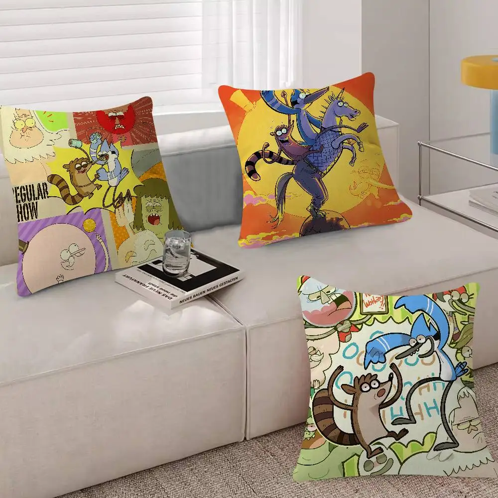 Anime R-Regular Show Cushion Office Cushion Pillowcase Car Cushion Cover45X45CM Lumbar Pillowcase Sofa Pillowcover