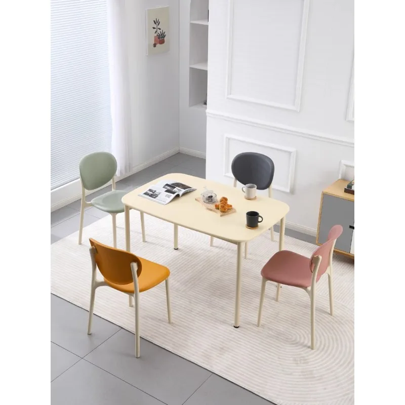 

Household plastic dining tables and chairs thickened online celebrity modern minimalist stool chair can be stacked luxury restau