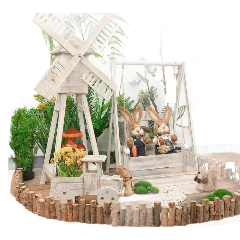

Windmill ornament Outdoor courtyard decoration Micro landscape Natural corner Pastoral style Classroom corridor arrangement
