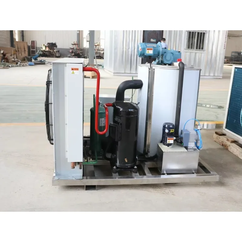 

YG Customized 2 Ton Industrial Flake Maker Copeland Compressor Motor Pump Gear PLC Water Air Coolin Flake Ice Making Machine