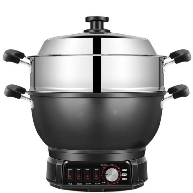 

Electric wok Multifunctional household cast iron electric heating pot Integrated plug-in