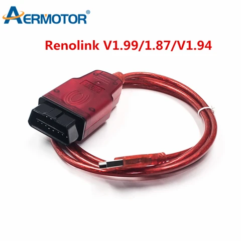 Renolink – programmateur ECU V1.99/V1.87 pour Renault, câble USB de Diagnostic, OBD2, Reno Link 1.94, pour Renault/Dacia, codage de clé/Airbag