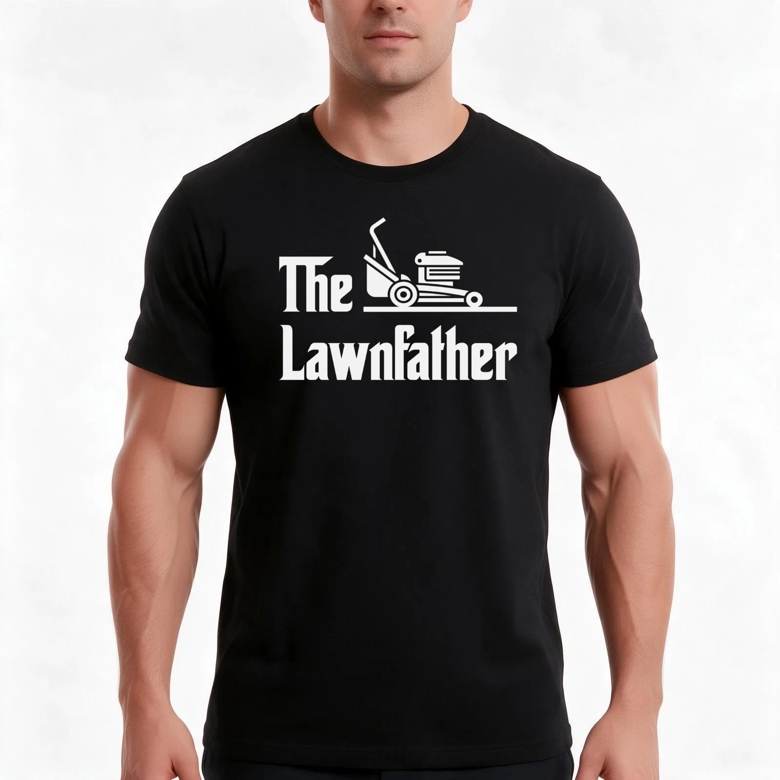 The Lawnfather Funny Lawn Mowing T-Shirt Summer Casual Cotton Tee Oversized Streetwear Tops Vintage Graphic Print