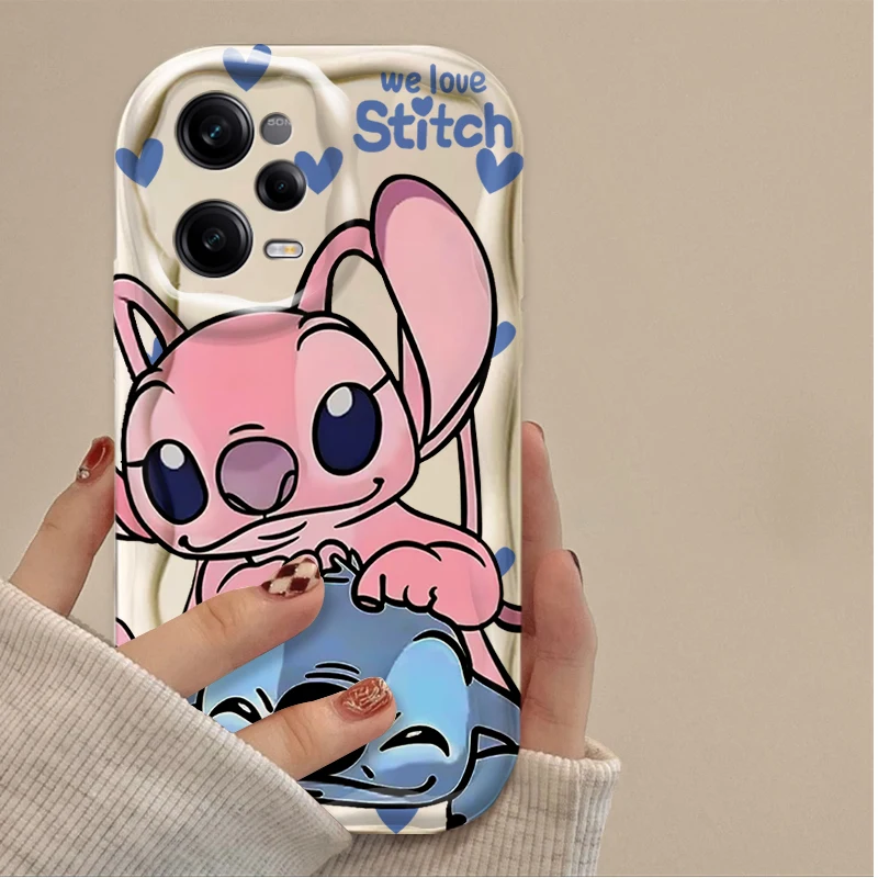 حافظة شفافة لطيفة ممتعة من Stitch Angel لهاتف Xiaomi Redmi Note 14 13 12 11 10 9 Pro Plus 14S 12S 11S 10S 9S Redmi 14C 14R 13C 12 4G 5G