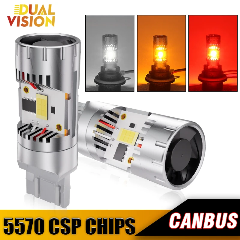 Dualvision 2x 7443 LED Bulb Canbus Error Free 3156 3157 7440 W21/5W For Car Turn Signal Light Super Bright