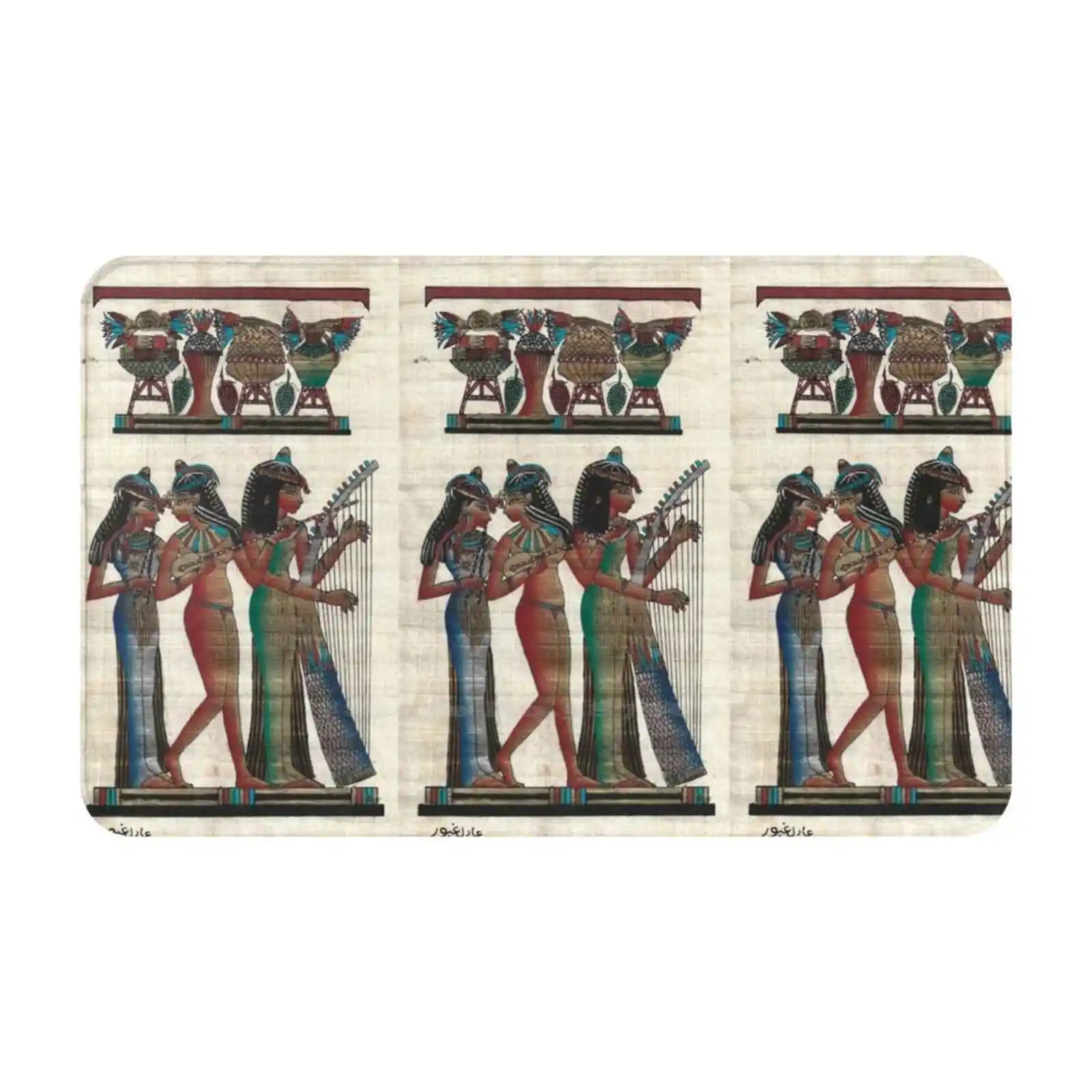 Egyptian Papyrus 3D Soft Non-Slip Mat Rug Carpet Foot Pad Egyptian Art Egyptian Papyrus Art Egyptian On Papyrus Ancient Egypt