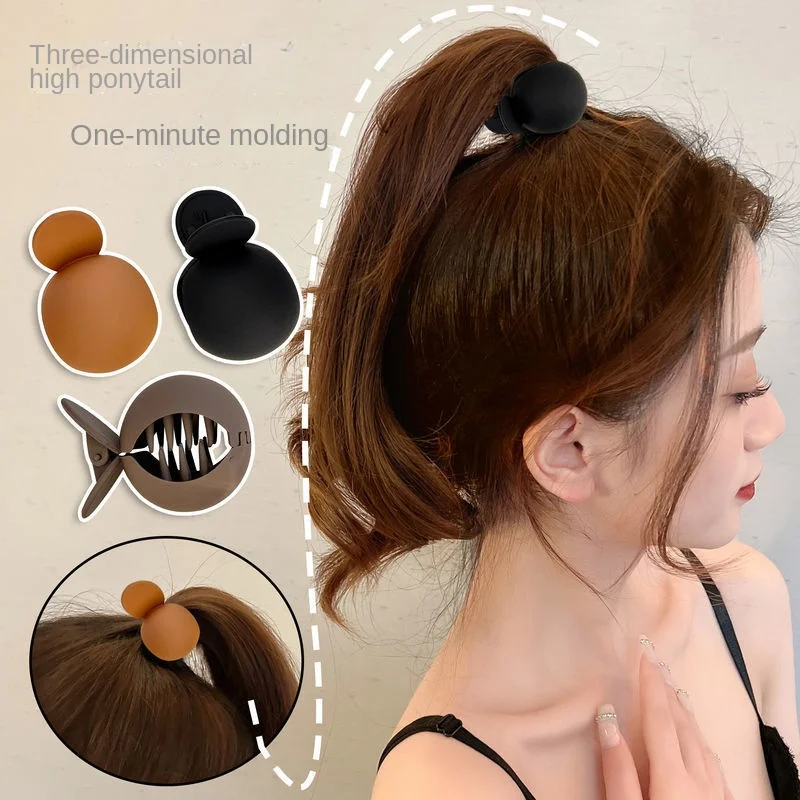 Round grab clip high ponytail fixed artifact hairpin female back head net red 2022 new hairpin anti-sagging claw clip