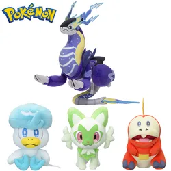 Poupées en peluche Pokémon authentique, jouets en peluche doux, cadeaux d'anime, Miraidon, Sprigatito, Fuecheadphones, Quaxly, la neuvième génération, 25 × 18 × 70cm