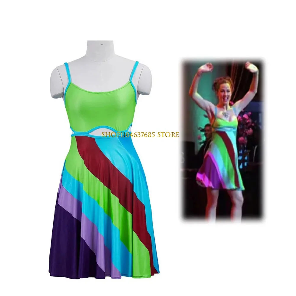 

Movie Women's 13 Going On 30 Cosplay Costume Jenna Green Sexy Dress Rink Spaghetti Strap Mini Fancy Halloween Party