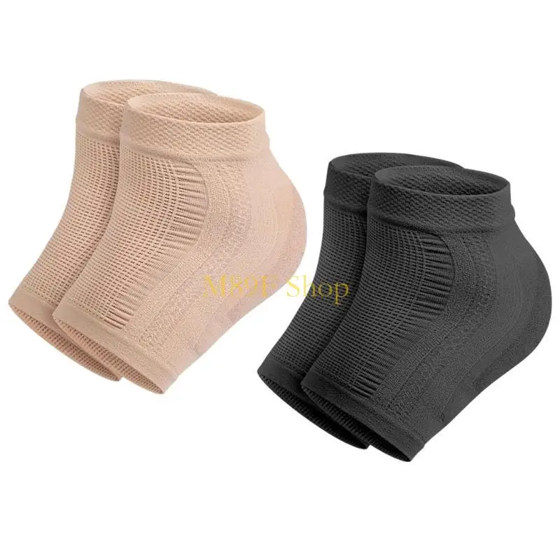 M89F 1 Pair Moisturizing Heel Gel Socks Heal Dry Cracked Heel Treatment-Sleeve/Socks