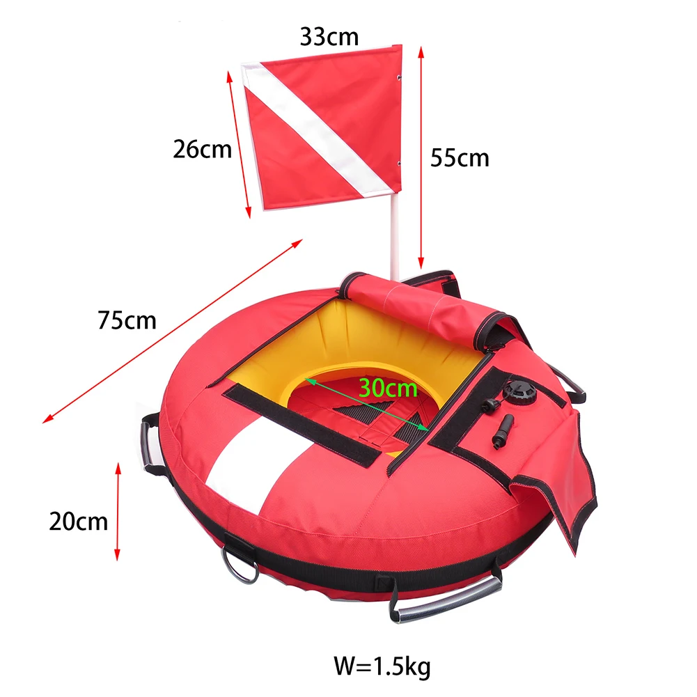 عوامة علامة أمان للغوص الحر خفيفة الوزن ومقاومة للاهتراء وقابلة للنفخ مع نقاط اتصال متعددة #6