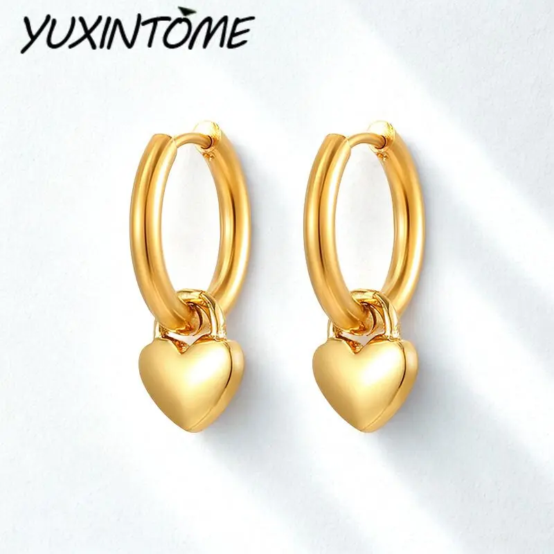 

925 sterling Silver Ear Needle Classic Fashion Smooth Heart-shaped Earrings Pendant Women's Elegant and Versatile Jewelry Gift