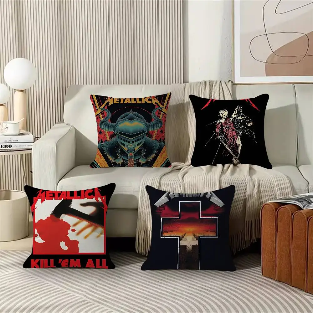 Band M-METALLICA Cushion Cover Soft Decorative Square Cushion Covers 45x45cm Pillowcases For Sofa Couch Bedroom