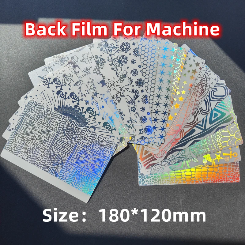 10 sztuk-50 sztuk 3D brokatowa folia tylna do inteligentnej maszyny do cięcia kolorowe ogniskowanie dekoracyjna tylna pokrywa naklejka Protector dla iPhone'a