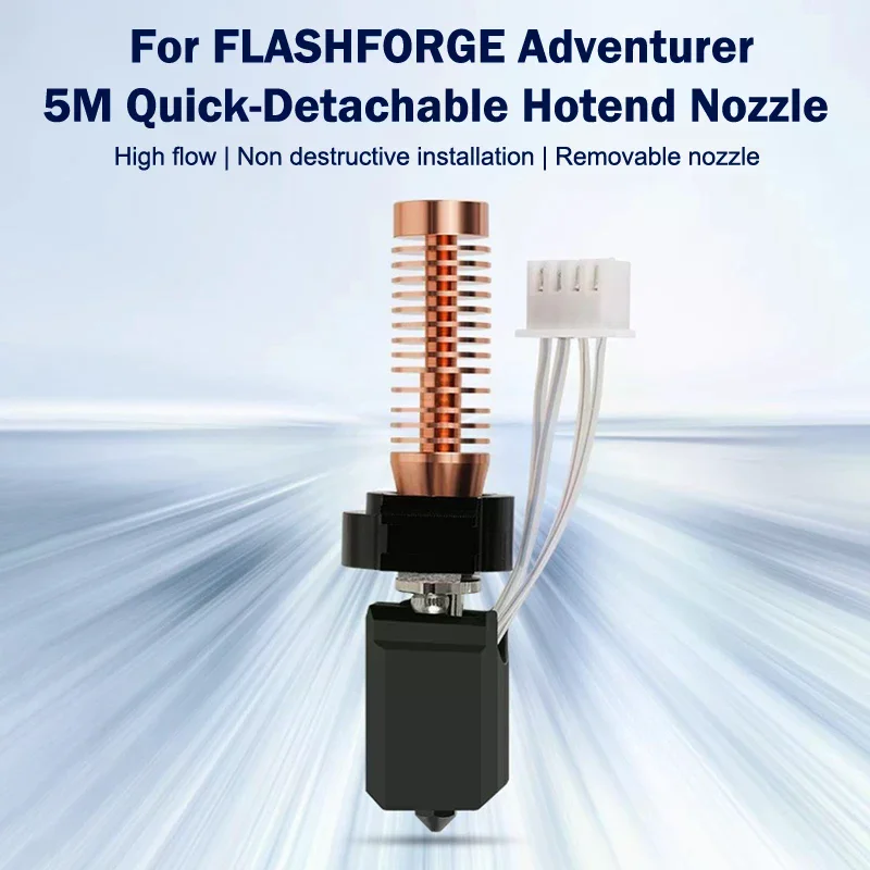 

Для сопла FLASHFORGE Adventurer 5M, для стабильной высокоскоростной печати, Hotend Adventurer 5M Pro, быстросъемное сопло