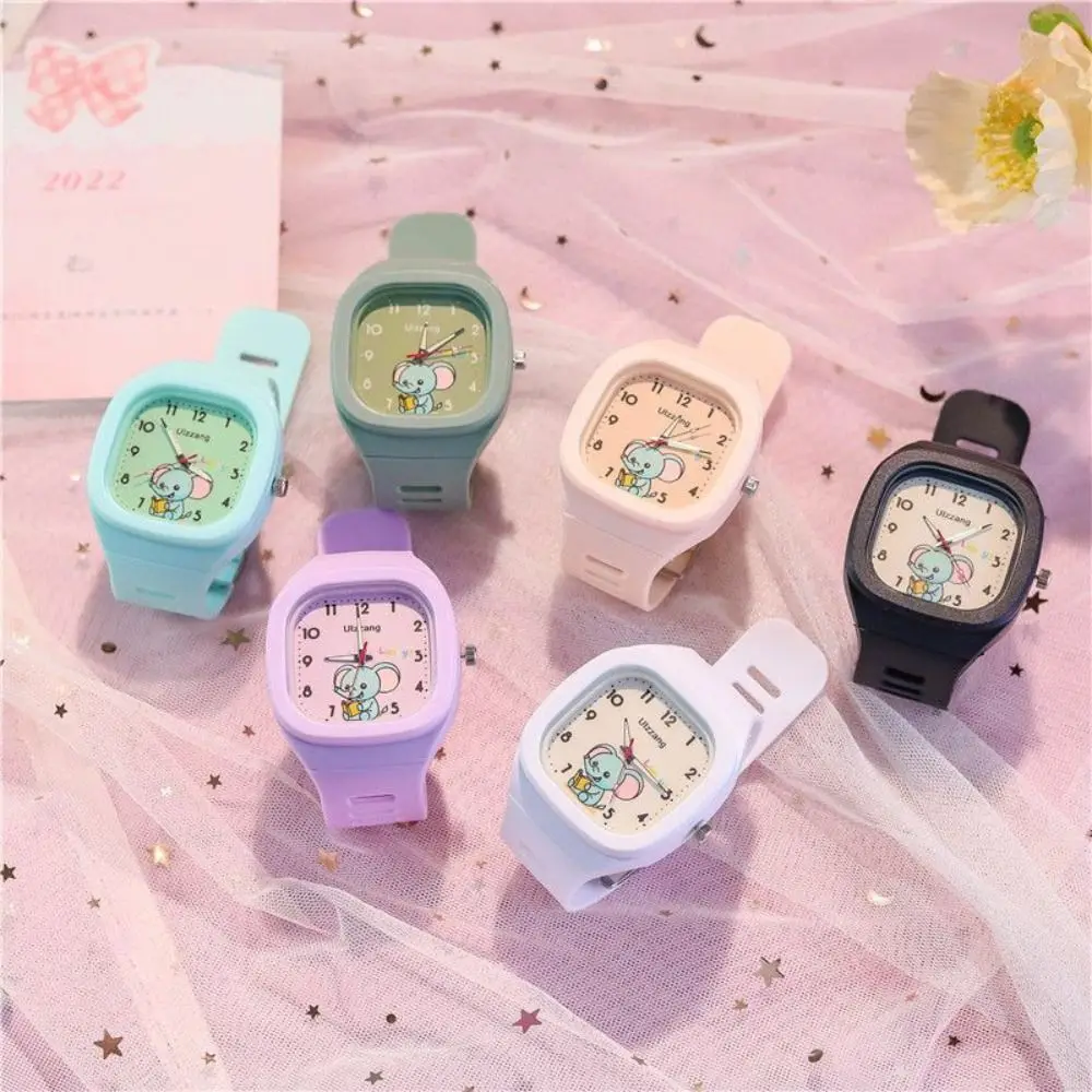 Lovely Silicone Silicone Sports Watch Square Luminous Children's Watch with Gift Box Cartoon Watch Unisex