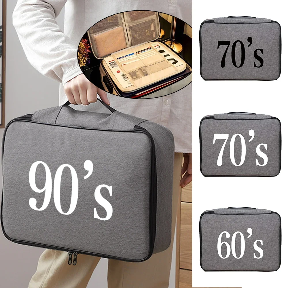 2023 Document Organizer Folder Case Large Lockable Handbags Storage Office Multi-layer File Lockbox Travel and Home Passport Bag