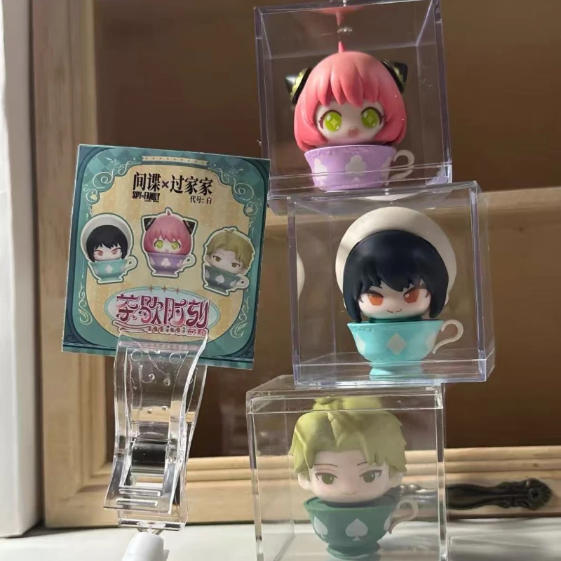 

JAPAN Anime SPY FAMILY Blind Box Toy Mini Figurines Tea Break Series Collectible Detachable Cup Doll Head Desk Decoration Gifts