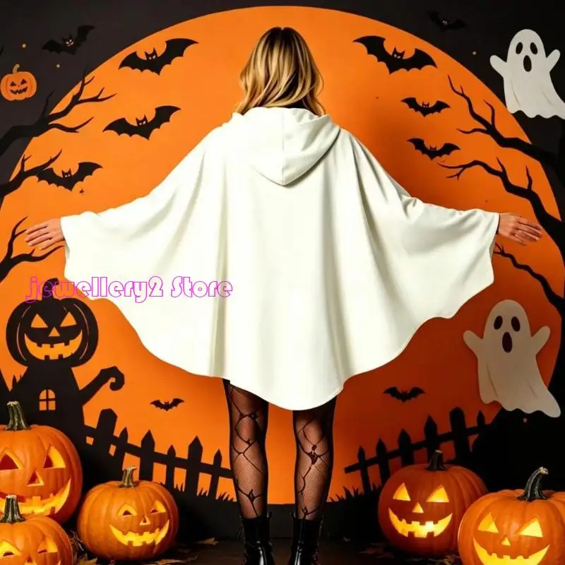 Hooded Ghost Poncho Costume – detail image 4
