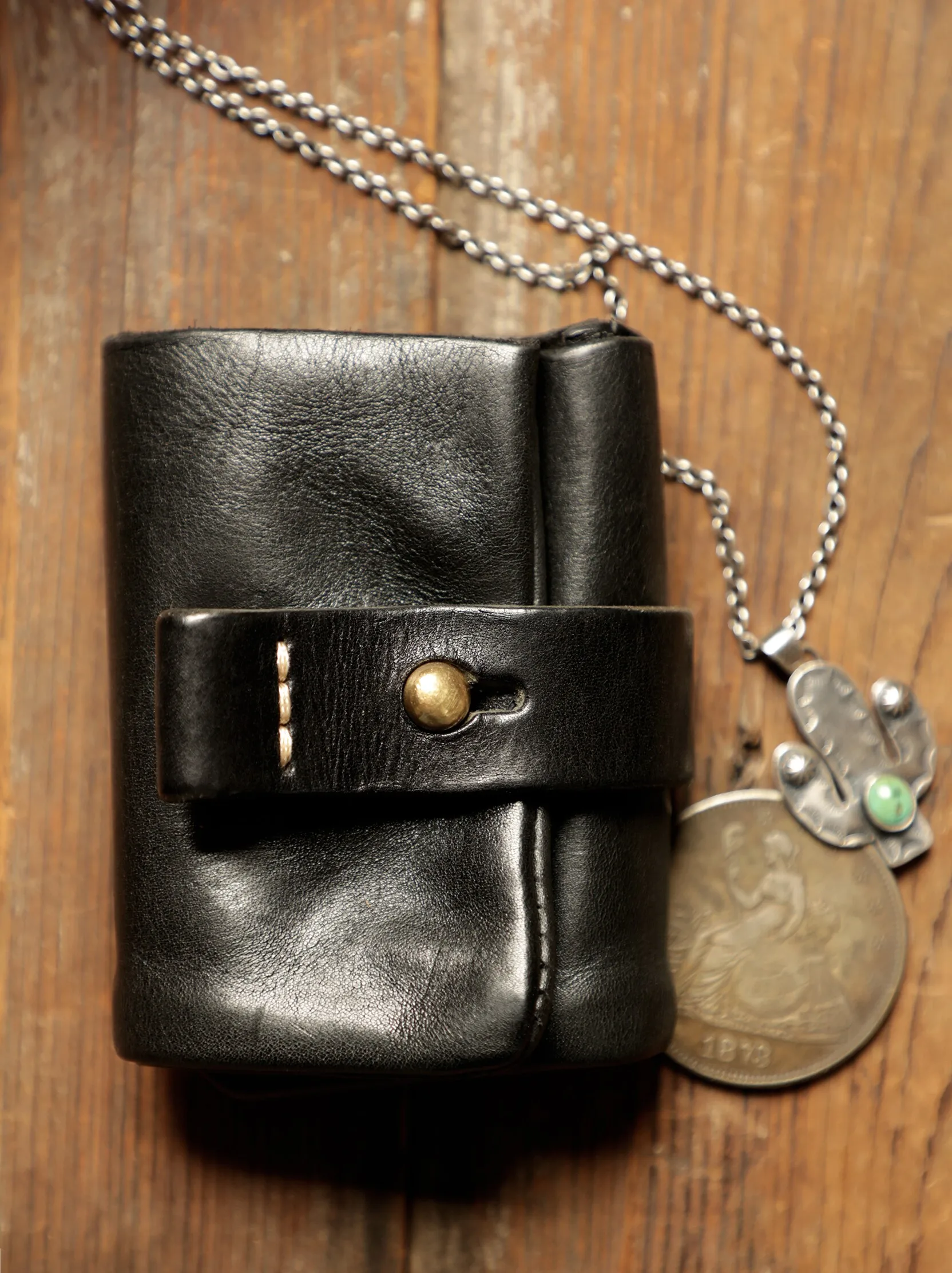 simple casual vintage designer handmade heavy cow leather men's short wallet luxury genuine leather women's ID coin purse