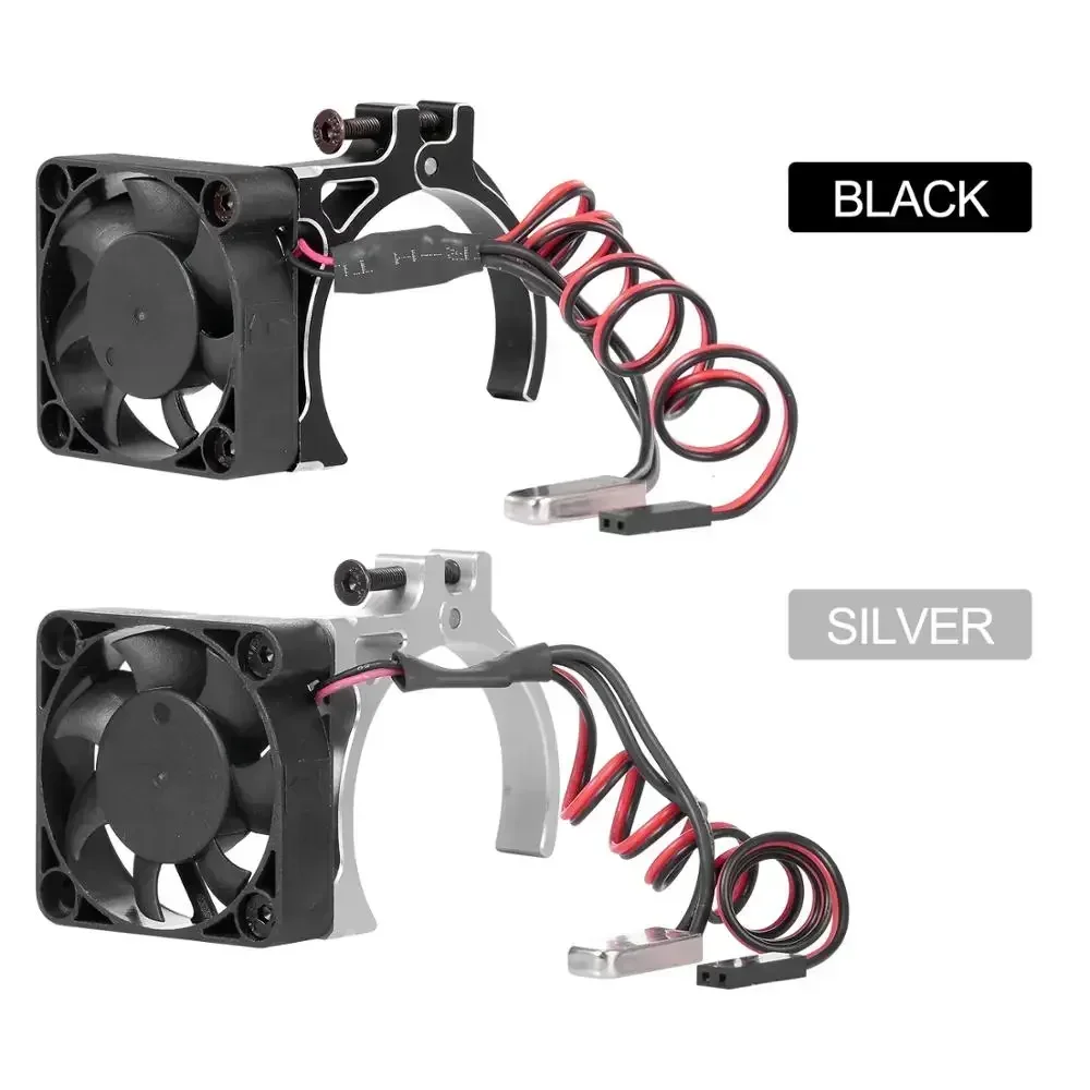 RC Car Motor Heatsink Cooling Fan with Thermal Sensor CNC Aluminum Alloy Clamp Heatsink for 4268 4274 Motors 1/8 1/10 RC Cars