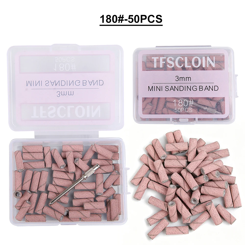 3mm Nagelschleifbänder-Set 80/120/180/240 Körnung Mini-Nagelbohrer Elektrisches Nagelfeilen-Zubehör Polierwerkzeug für Maniküre – Detail 6