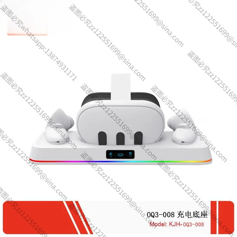 Suitable for Oculus Quest3 VR Headset with Color Lights Charging Dock Accessories, Meta Quest3 Handle Charging Dock