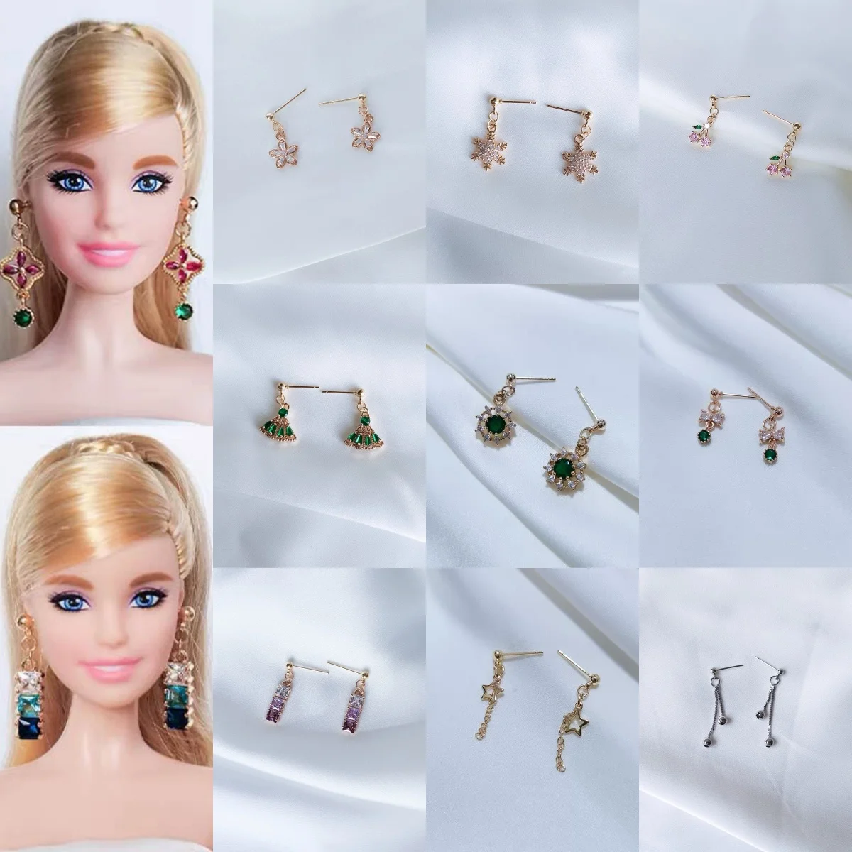 30cm Supermodel Doll Jewellery Accessories Luxury Earrings/Fashion Exquisite Waist Chain Doll Daily Party Wearing DIY Dress Up