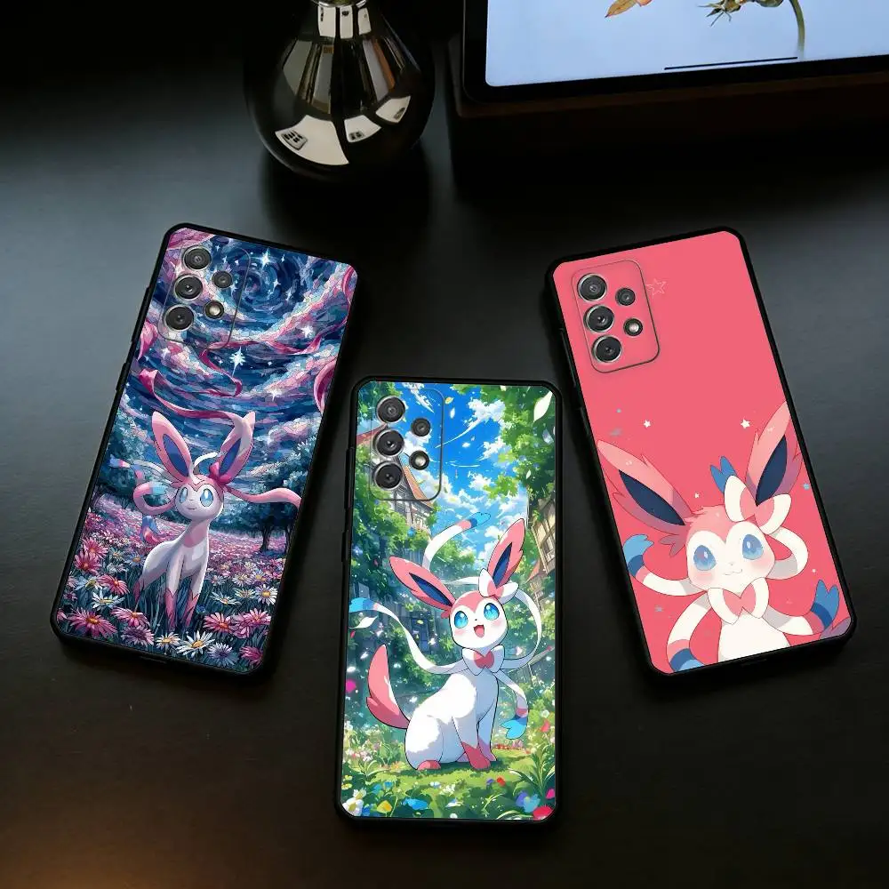 F-Fairy Eeveelution Phone Case For Samsung Galaxy A73,A72,A71,A70,A53,A52,A51,Soft Silicone Black Cover