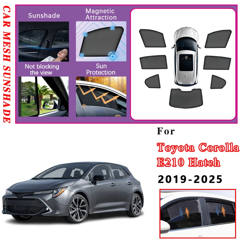 

Автомобильные солнцезащитные шторки для Toyota Corolla E210 Hatchback, аксессуары для Auris 2019-2025, накладки на окна, солнцезащитные козырьки