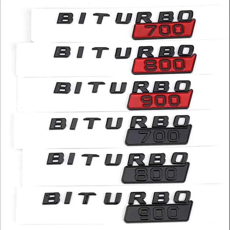 BITURBO 700 800 900 Letters Car Logo Sticker for Mercedes-Benz Brabus 800 900 modified Accessories Side Fender Decorative Decal