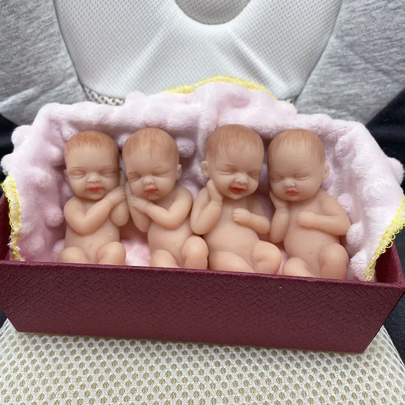 

4pcs Reborn Full Body Silicone Baby Dolls Reborn Doll Very Soft to Touch Anti-Stress Doll Toys