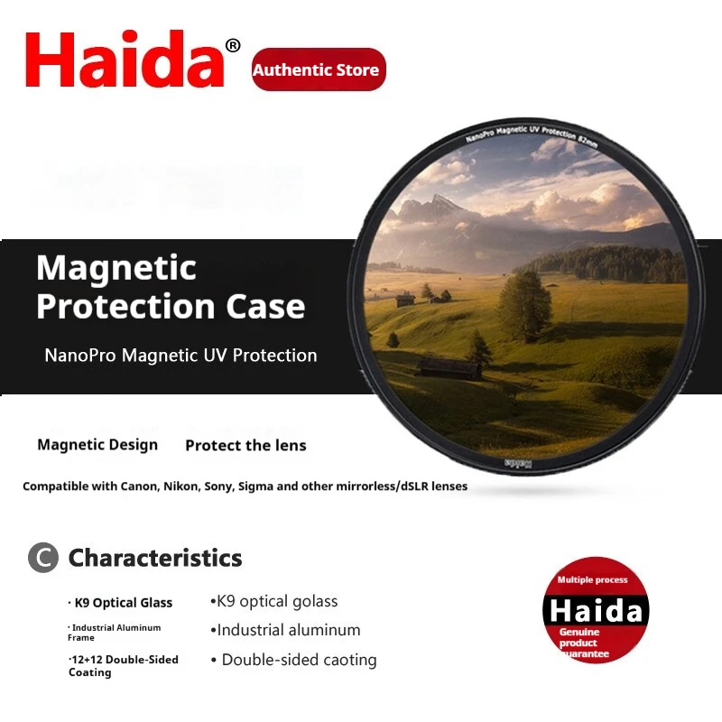 

Haida NanoPro Magnetic UV Filter with Coating Protective Lens with 99.4% HD Light Transmission Featuring Magnetic Mounting Ring