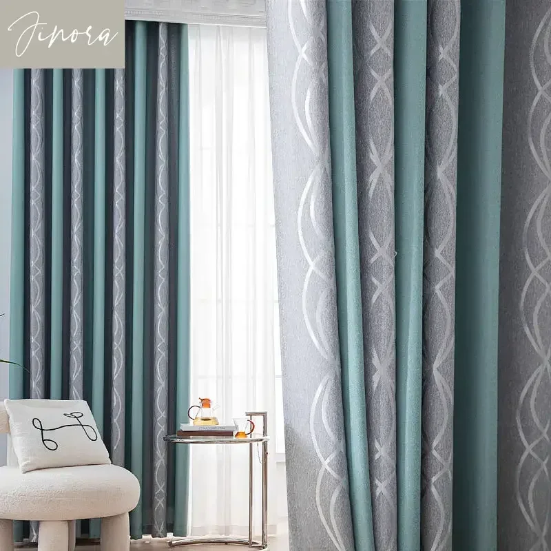 

Blackout Fashion Curtain Home Bedroom Punch-free Curtains Modern Minimalist Living Room European Luxury Curtain Decoration