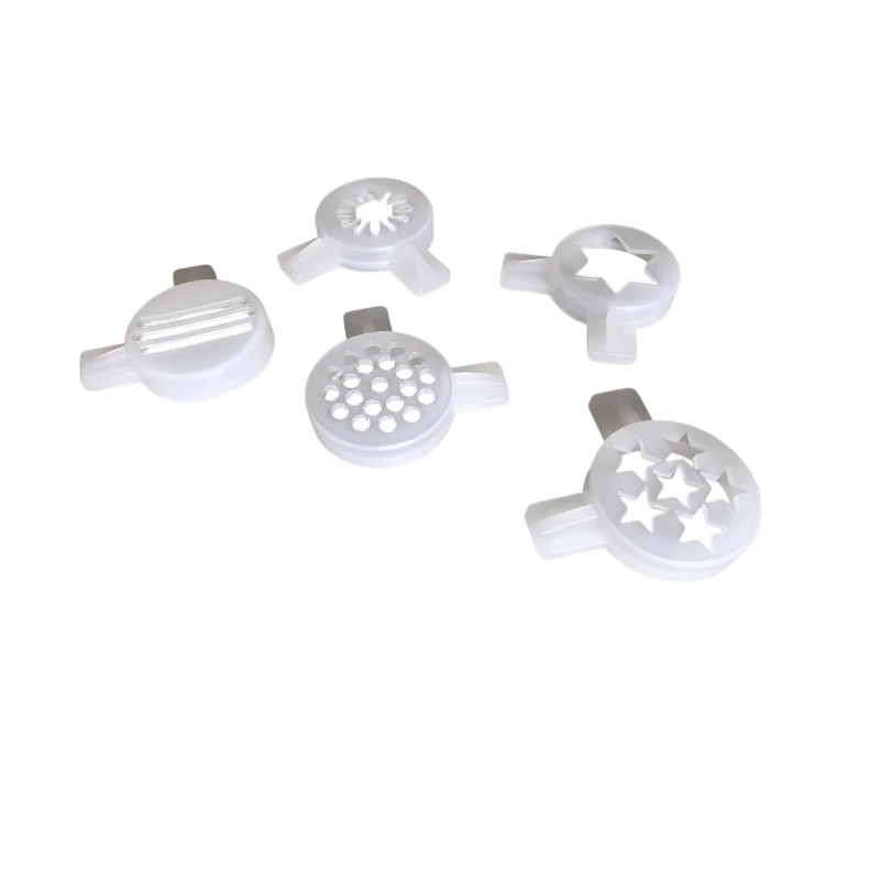 Ice Cream Maker Parts 5 different shapes Plastic nozzle kit noodle jungle snow flower Sandswiches hexagram