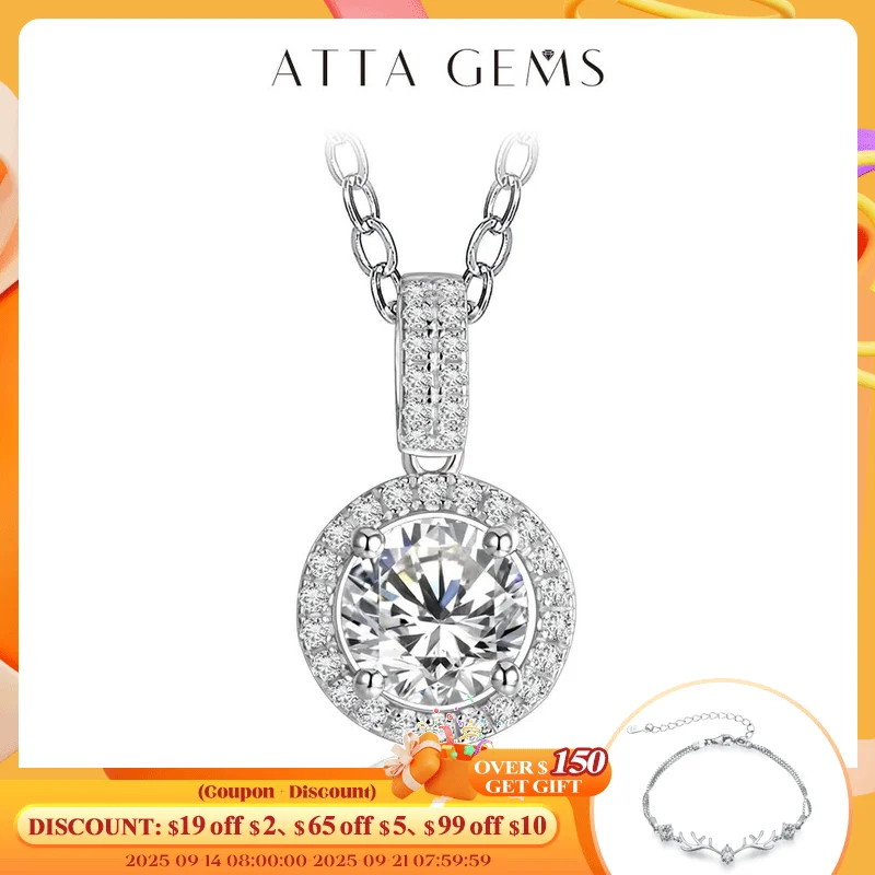 

925 Silver Rhodium plating Pendant For Women Round 6.5mm 1CT lab diamond Luxury Moissanite Gemstone Pendant Necklace for Wedding