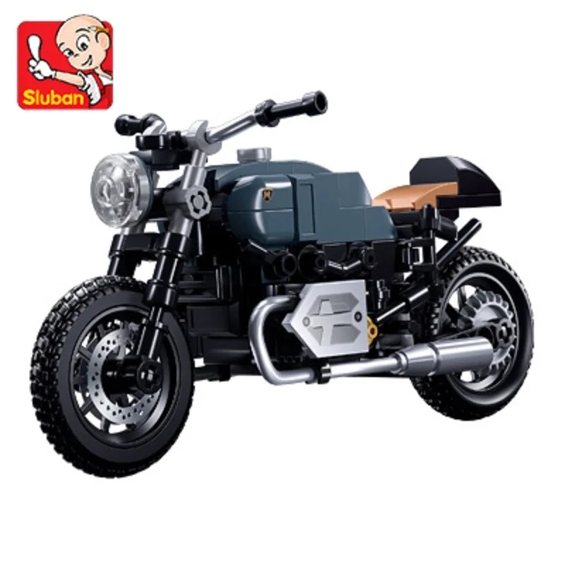 191pcs blue gray motorcycle, small particle assembly, building blocks DIY, puzzle building blocks, modeling building blocks, sui