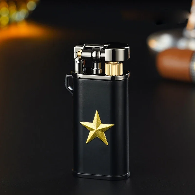 Retro Classic Grinding Wheel Gas Lighter Portable High-End Metal Body Personalized Creative Men's Gift Lighting Tool image 3