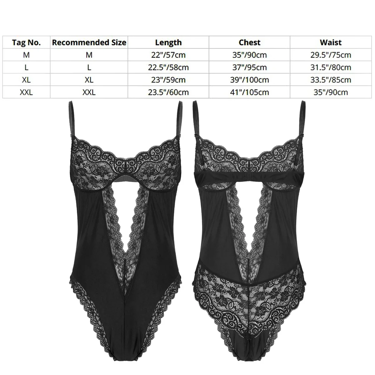 Body de encaje Floral para hombre, lencería transparente, medias eróticas, ropa de dormir Sexy, ropa interior Gay