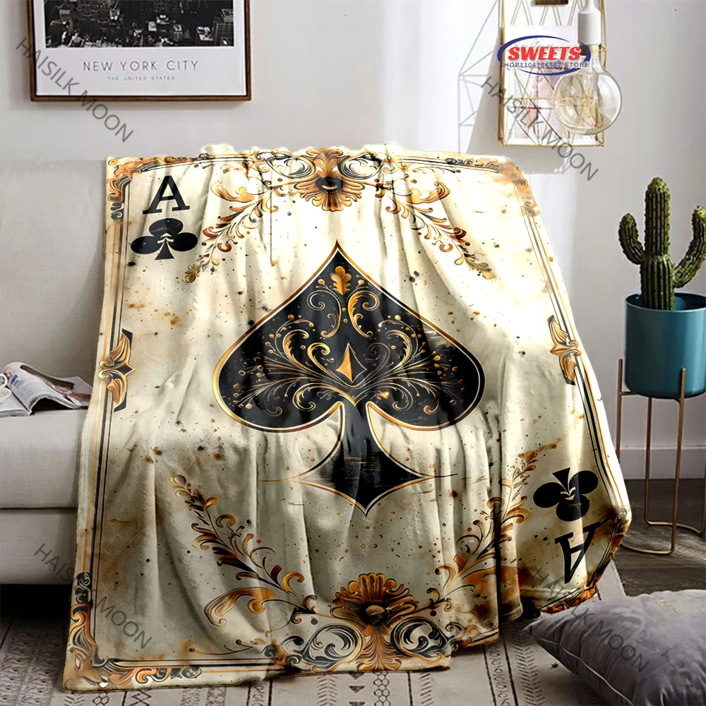 6 Classic Spade A Print Blankets Soft Cozy Blanket for Home Couch Sofa Bed Lounging, Ideal Gift for Women Mom Coworkers Friends