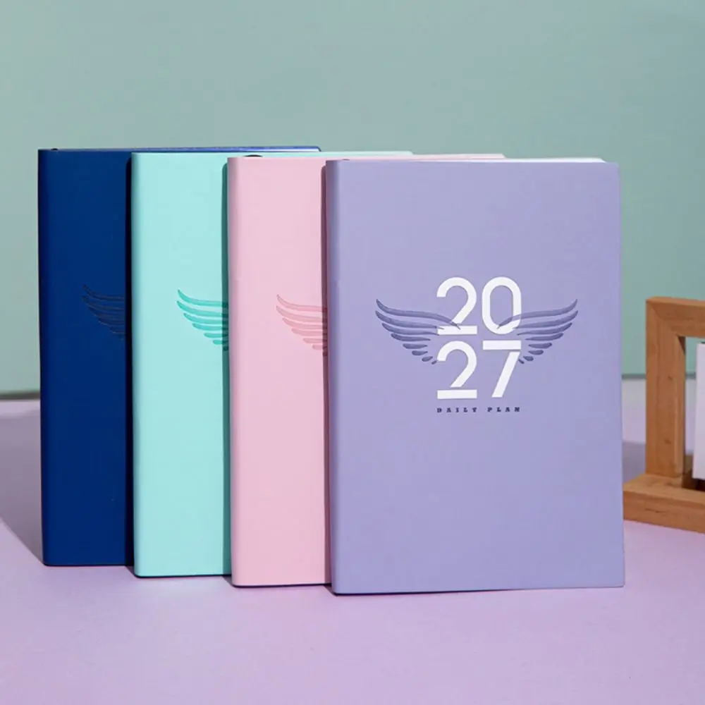 Portable A5 2027 Schedule Book Planner Reminder Textured PU Agenda Book To Do List Calendar Book Students