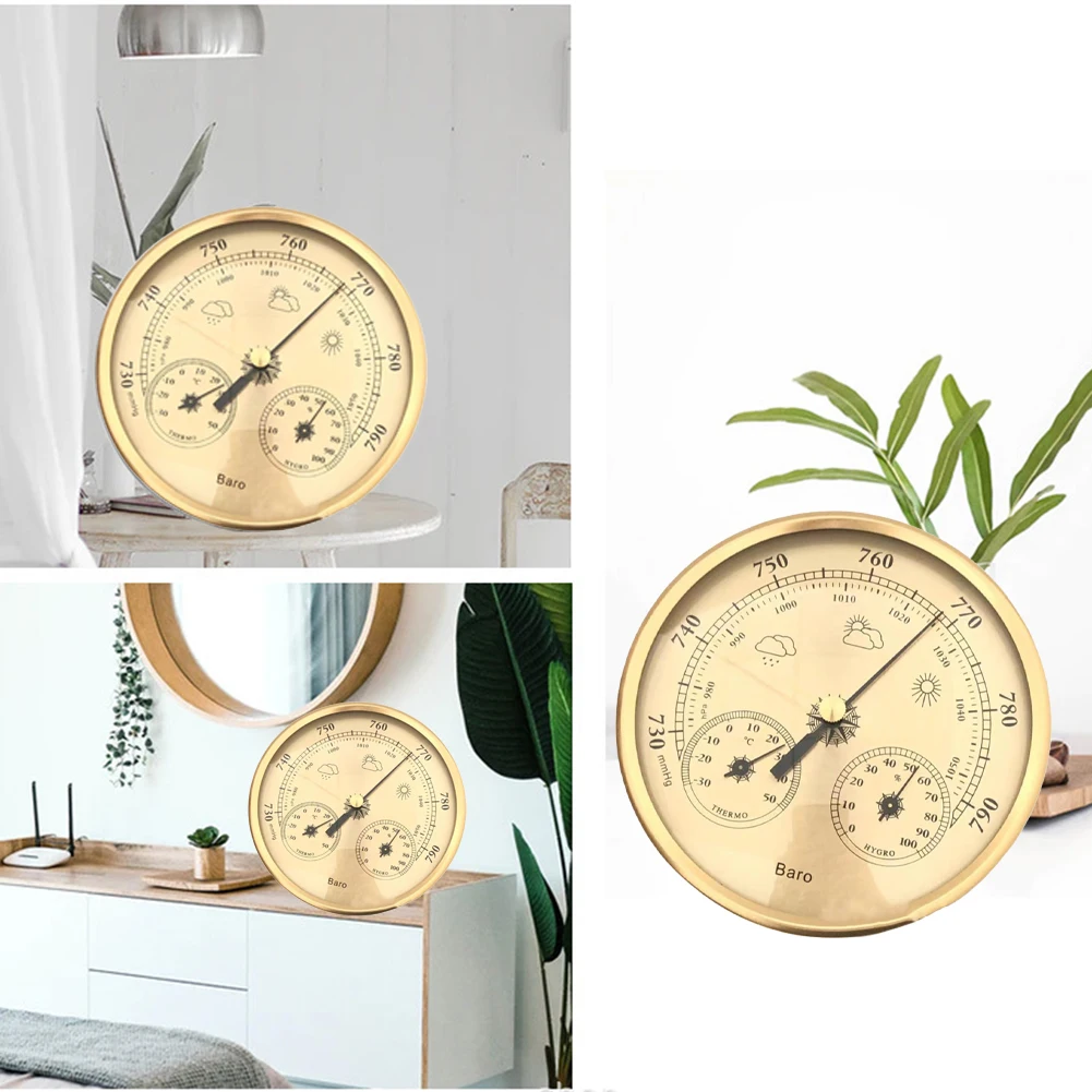 Mechanical 130mm Weather Instrument Set Featuring Temperature Humidity And Barometric Pressure Measurement Functions