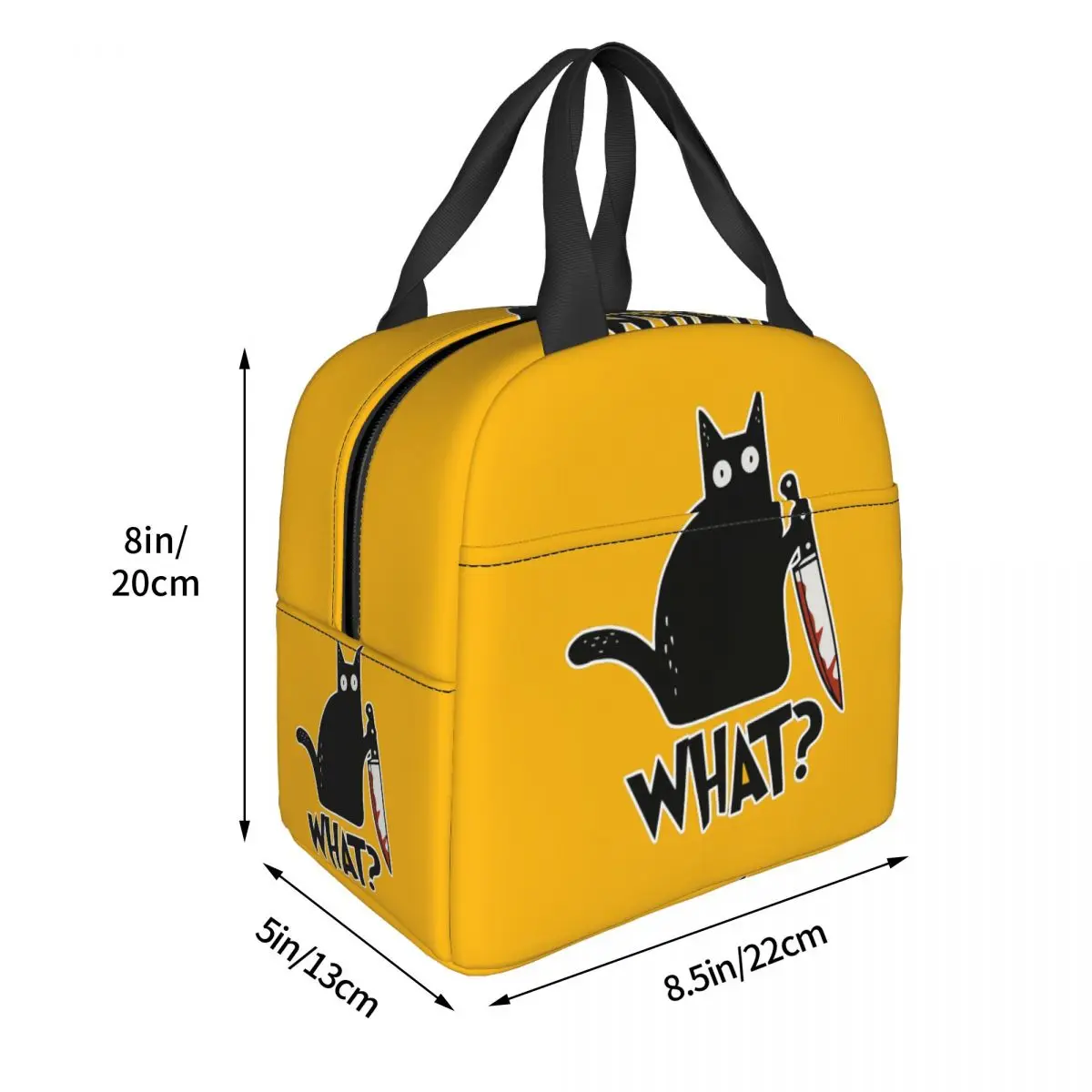 Cat What Murderous Black Cat With Knife Gift Premium Lunch Bags Insulated Bento Box Lunch Tote Picnic Bags Thermal Bag for Woman