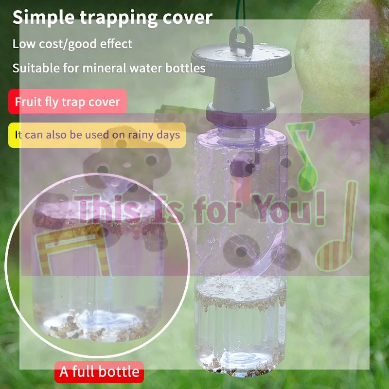 【MA】1/2/3/4Pcs Black Fruit Killer Plastic Drosophila Trap Fly Catcher Pest  Control For Home Farm Orchard And Vegetable