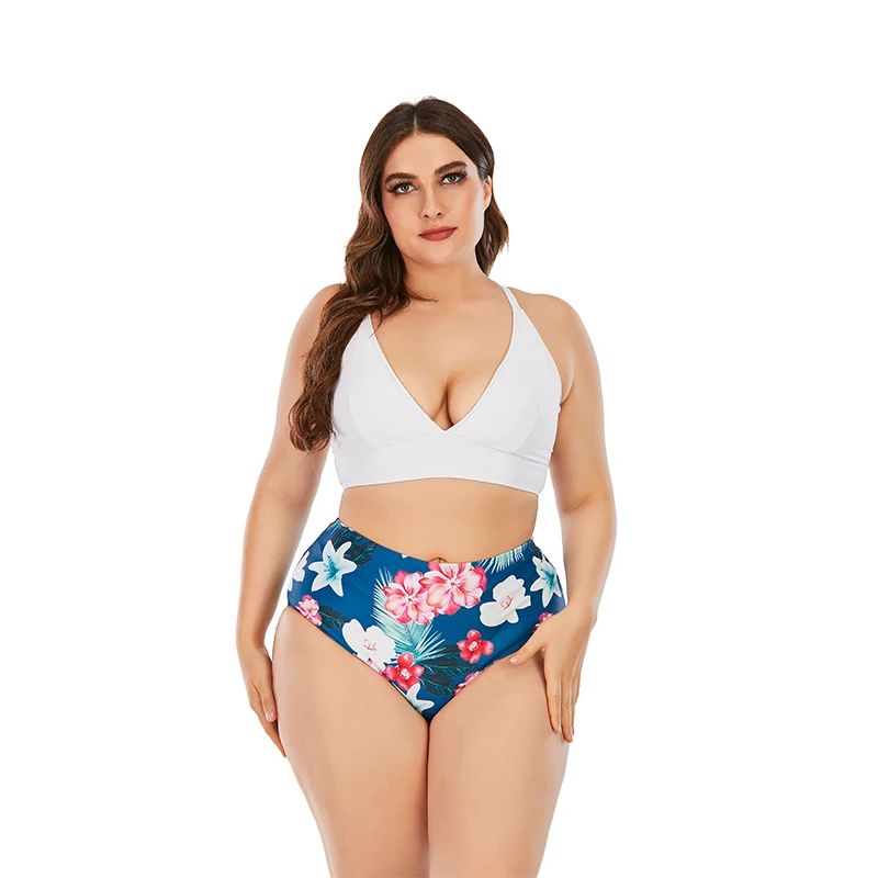 Bikini Set Hoge Taille Badpak Vrouwen 2 Stuks Grote Size Badpakken Voor Grote Borsten Badmode Push Up Zomer Strand kleding