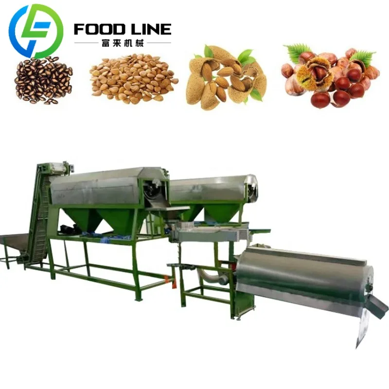 Complete Nut Shelling Line Automatic Cracking And Separation System For Various Nuts With PLC Control Panel