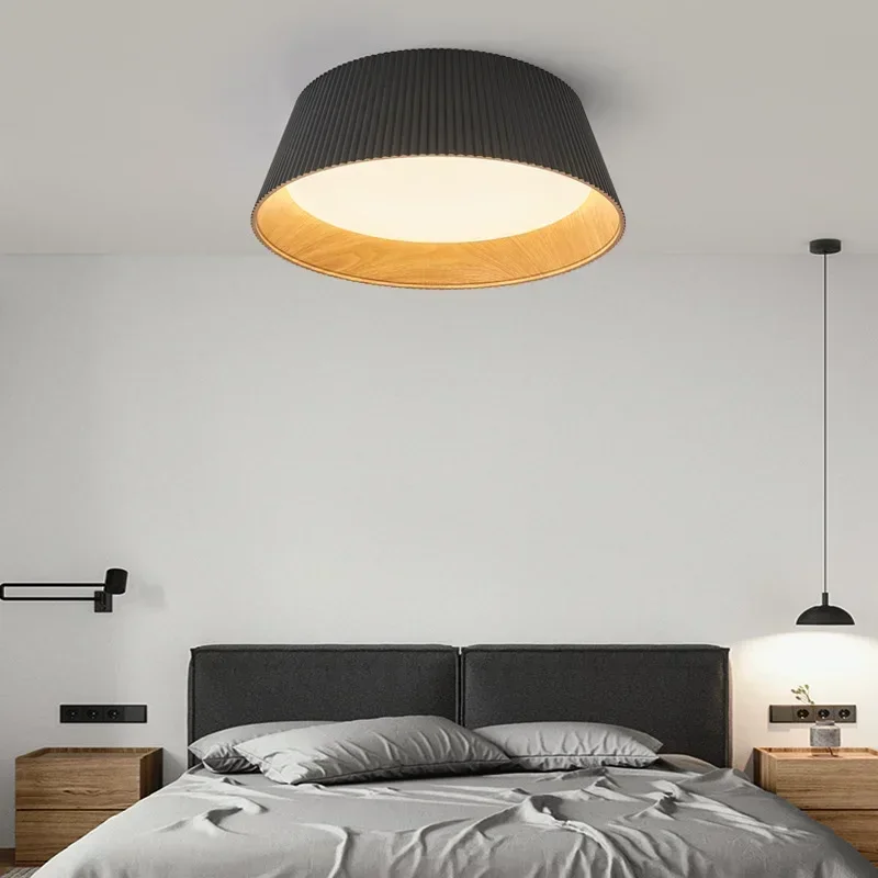 

Modern LED ceiling light Italian designer wood grain living room light bedroom circular pendant light embedded lighting fixture